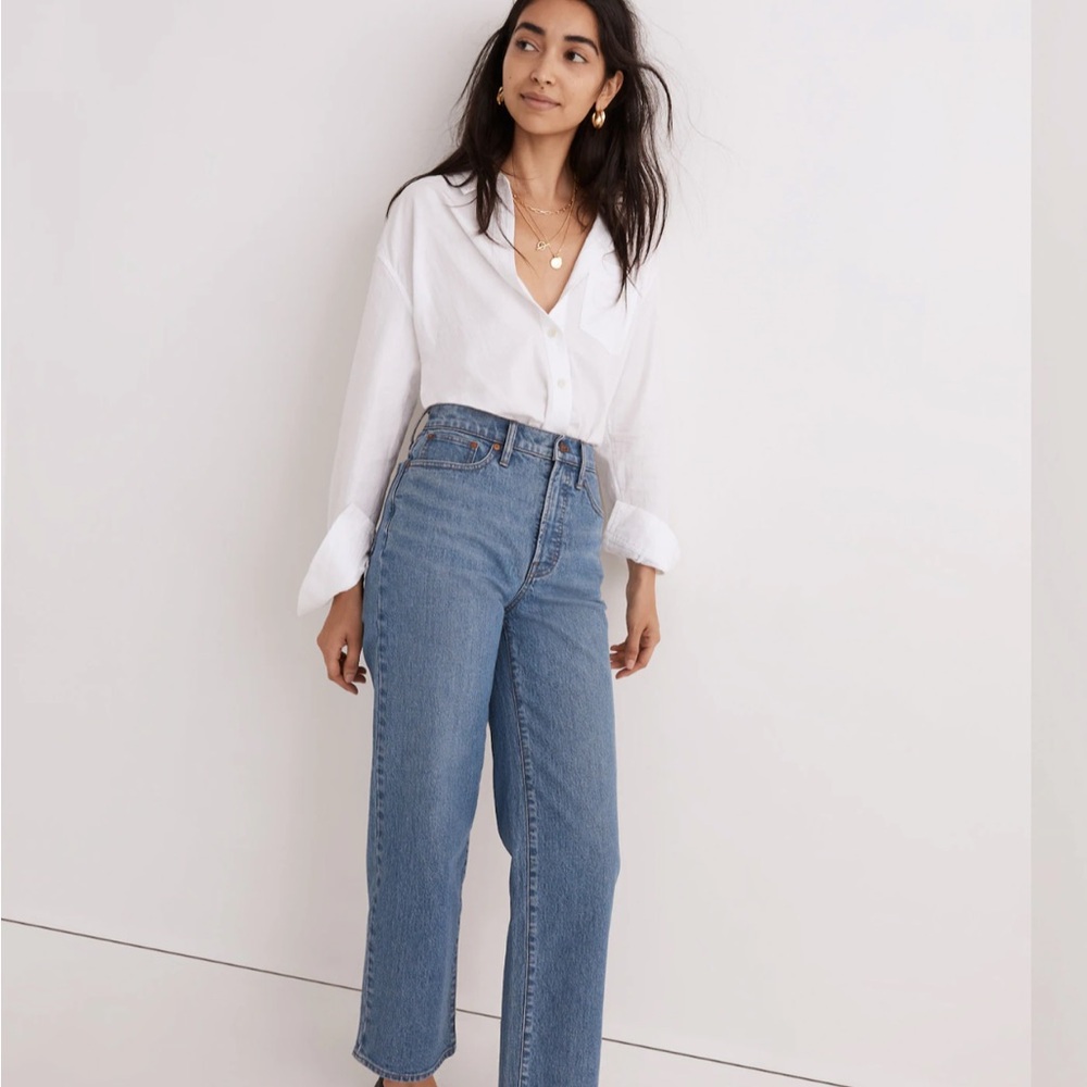 Madewell Tall Perfect Vintage Wide-Leg Crop Jean in Knoxville Wash - Size 27 T
